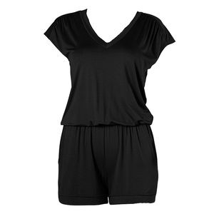 LASCANA for VENUS V-NECK ROMPER in BLACK